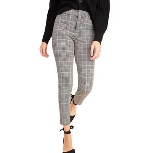 Old Navy Women's High-Waisted Pixie Skinny Ankle Pants - Gray Pink - Plaid 4